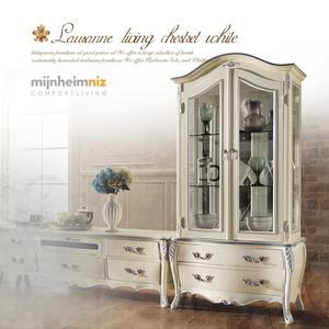 [코세드]로잔 엔틱 양문장식장 [브라운/화이트]