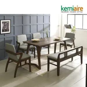 라르곤 6인용 원목식탁SET(벤치형) KHD-615B