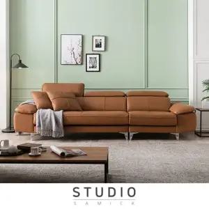 컨템포 4인 프리미엄 이태리 천연면피 소가죽 소파_스툴제외