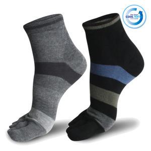 면100 쿨텍스 볼드링글 중목 남성 발가락양말 5켤레 빠른 땀흡수 무좀 항균 양말