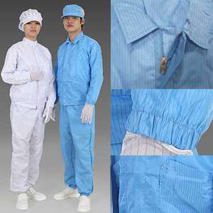 [안산] 투피스 제전 복 방진 M XL 2XL 3XL 크린룸 정전기 방지 하늘색 무진
