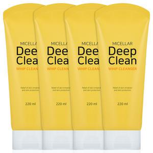 [터치미] 미셀라 휩 폼클렌징 대용량 220mlX4개 딥 클렌징폼