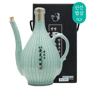 [품질보장]양반안동소주 5년산 주전자 50도 600ml 잔1