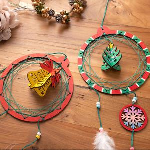 [민화샵] 크리스마스 드림캐쳐 겨울 집콕놀이키트 유아미술 만들기재료