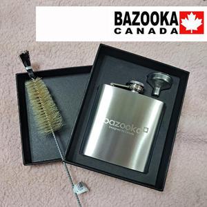 캐나다 힙플라스크 미니 양주병 180 포켓 술병 깔대기 브러쉬 등산 캠핑 스텐 수통 물병 휴대용