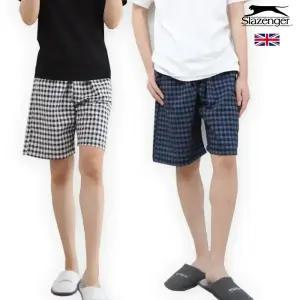 남성 여성 잔체크 5부 잠옷 바지 슬레진저 커플 면 홈웨어 파자마