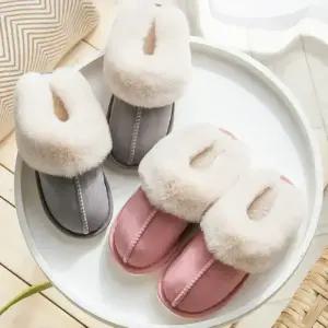 스웨이드 양털슬리퍼 털실내화 보온 사무실 겨울 남성 여성 퍼 실내 슬리퍼 실내화 덧신 털신 방한화