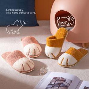 털실내화 고양이슬리퍼 거실화 사무실털실내화 겨울슬리퍼