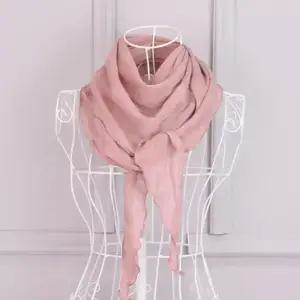 여성 파스텔 쁘띠 면 목 스카프 180x40cm 무지 배색 미니 봄 가을