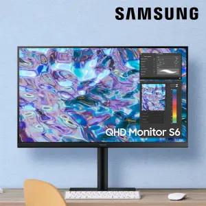 삼성전자 S27B610 27인치 QHD 고해상도 IPS 피벗 세로모니터 컴퓨터모니터 LS27B610EQKXKR 가정용 사무용