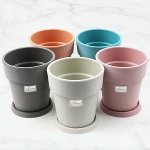 갑조네 네이처 마카롱 원형화분 인테리어 화분받침세트