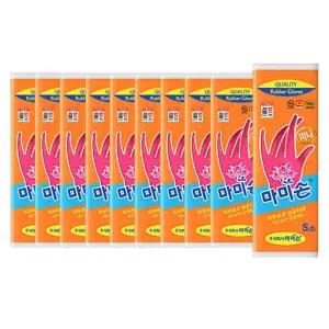 마미손 고무장갑 주방용 고무장갑 미니 핑크 소 10개