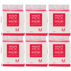 [몰리스픽] 반려견 패드 M 100매 x 6개 묶음