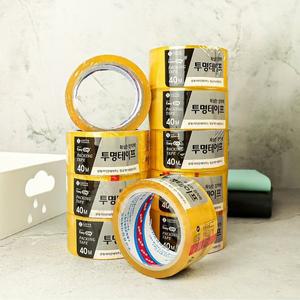 [너만아는잡화점]롯데알미늄 투명 테이프 40M x 10개 / 업소용 포장 OPP 박스 테이프