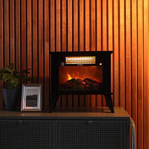 니봇 벽난로 히터 JSK-20047 가정용 캠핑용 전기 난로 불멍 온풍기