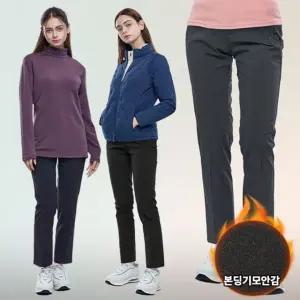 이지바이 겨울이야기 여성 빅사이즈 겨울 본딩 기모 벨트바지(GS23LP088W)