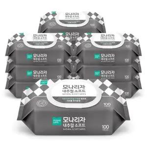 [모나리자] 내추럴 소프트 물티슈 캡형 100매 10팩