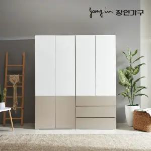 장인가구 비쥬얼 터치 4도어 3단서랍 1600 이불 옷장