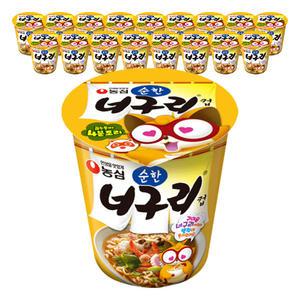 농심 순한너구리컵, 63g, 18개