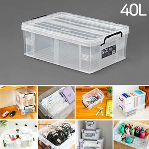 코멕스 네오박스 400(40L) 학용품 서류 파일 책 주방 장난감 보관 서랍 수납장 정리 리빙박스 투명박스