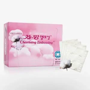 차밍 엠보싱 고급 화장솜 100매 (분홍)