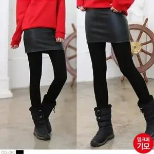 [슈썸] 밍크퍼 레쟈 4부 치마 레깅스 DJJ-SUU8056