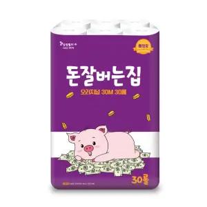 돈 잘버는집 오리지널 화장지 3겹 30m 30롤 1팩