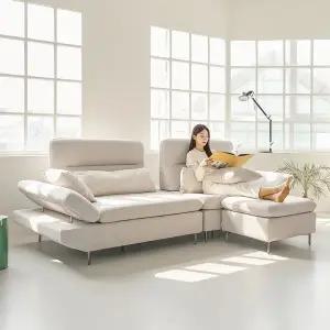 [아이엔지홈]포쉬 패브릭 4인 스윙소파 이지클린 (스툴별매)