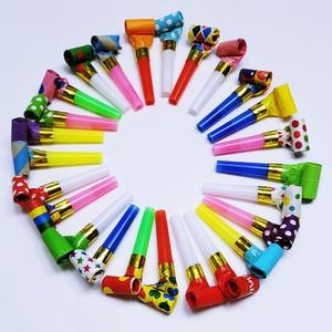 h (100개입) 코끼리피리 파티용 피리-(무늬 혼합)  나팔