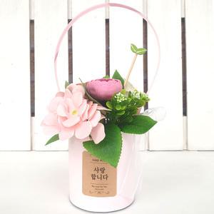 해바라기 축하꽃바구니 - 비누꽃 돈들어오는 개업식 선물 시들지 않는 꽃