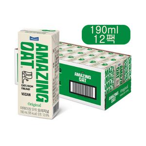 매일유업 어메이징오트 오리지널 190mLx12팩/비건음료/무배