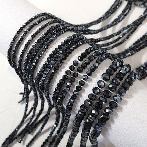 비즈아이 [2-523-10]크리스탈 론델컷 1/2/3/4/6mm 블랙헤머AB ,1줄