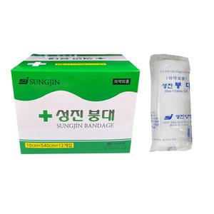 성진 거즈붕대 10cm x 540cm 4인치 거즈 탄력 붕대 밴드 테이핑 드레싱 상처 치료 응급처치 구급용품 12롤