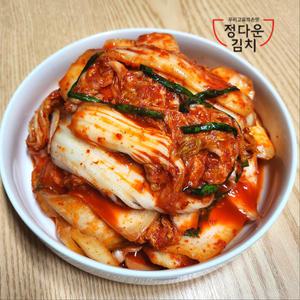 [정다운김치] 전라도별미 상큼하고 달달한 갓담은 쌈배추겉절이김치 1kg