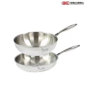 한일STS 베일리 통5중 스텐레스 IH 인덕션가능 후라이팬세트 2종C(후28+궁28)