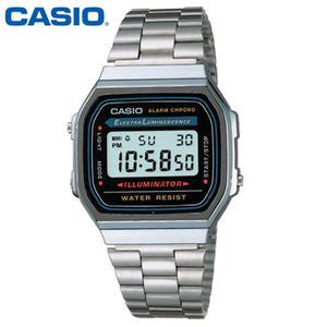 카시오 시계 A168WA-1U 빈티지 레트로 남녀공용 손목시계 전자시계 메탈밴드 CASIO 정품