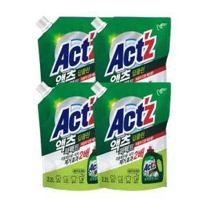 액츠 퍼펙트 딥클린 액체세제, 일반드럼겸용 리필, 2.2L, 4개