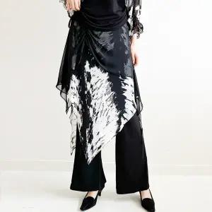 [까르죠아]까르죠아 붓터치 쉬폰 랩 스커트 여성 스포츠 댄스복