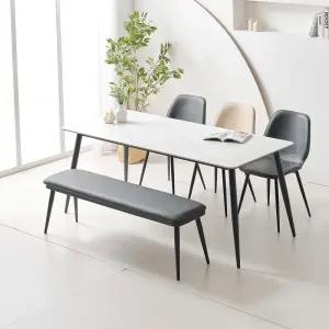 [/착불배송] 쿠키 1800 포세린 통 세라믹 6인 식탁 세트 (식탁+의자3+벤치1)