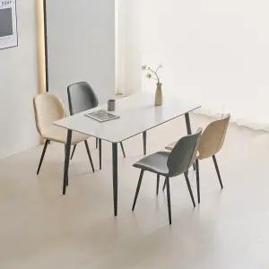 [/착불배송] 쿠키 1250 1400 포세린 통 세라믹 4인 식탁 세트 (식탁+의자4)