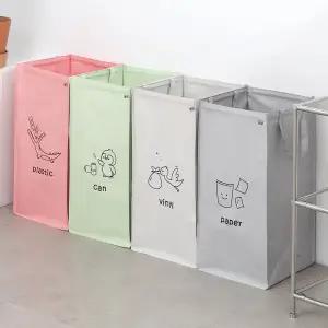 아이이피 i336 대용량 4단 멀티 재활용 분리수거함 4종 1세트 빨래바구니 다용도백