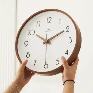 네츄럴 원목 우드 모던 인테리어 집들이 무소음 거실 사무실 벽시계