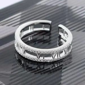 [라일리의류] Rly 비쥬홀릭 실버925 로마숫자 큐빅 오픈링 반지