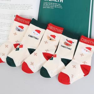 국산 미끄럼방지 유아양말 산타양말 5족세트 아가일 크리스마스삭스