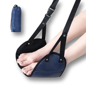 풋레스트 비행기 기내용 사무실 발 해먹 + 파우치 세트 네이비, 1세트