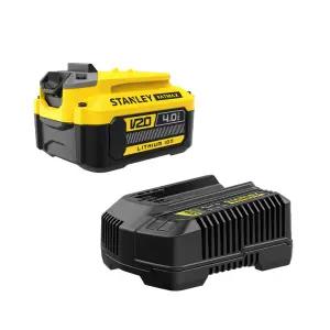 스탠리 SC200+SB204 배터리 충전기 세트 팻맥스 20V FATMAX