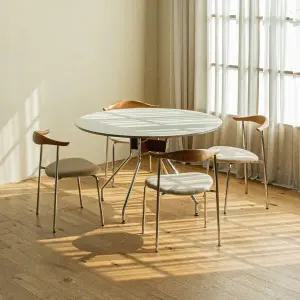 [클릭시 추가쿠폰] [레트로하우스] 아르네 원형 4인 식탁세트 1200 (의자4)