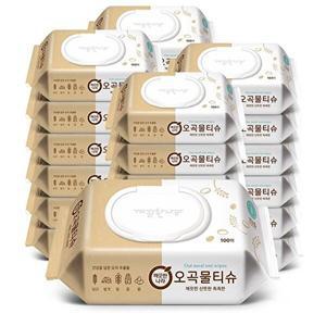 [깨끗한나라]깨끗한나라 오곡 물티슈 캡형 100매 24팩