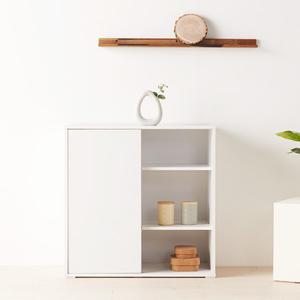 로그홈 80 슬라이딩 수납장 보조장 주방장 (가로 80cm, 높이 80cm, 깊이 40cm)