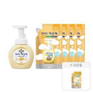 아이깨끗해 핸드워시 용기 순 250ml, 1개+리필 200ml, 4개+증정(순 222ml, 1개)